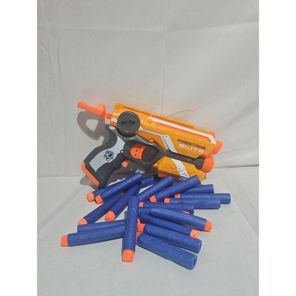 Nerf N Strike Elite Firestrike Blaster w/ Light Beam & 20 Darts - Tested Working